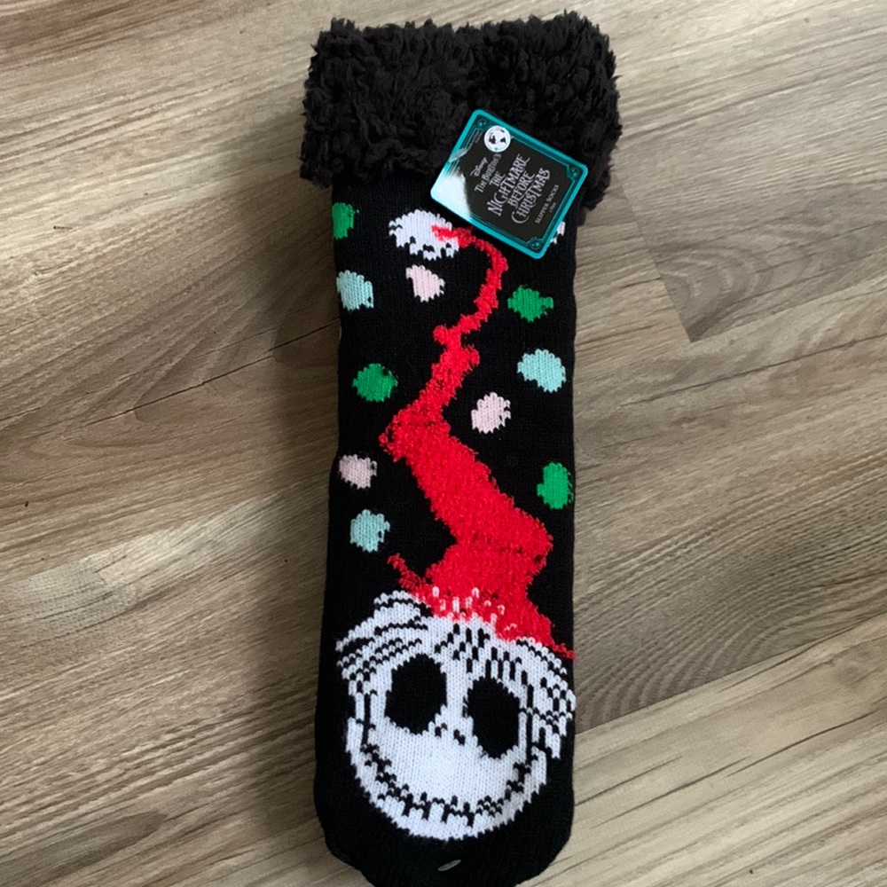 Disney The Nightmare Before Christmas Xmas Slipper Sock Jack Skellington 🆕